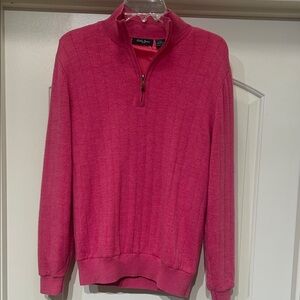 Bobby Jones Men’s Hot Pink Zip Mock-Neck Sweater‎